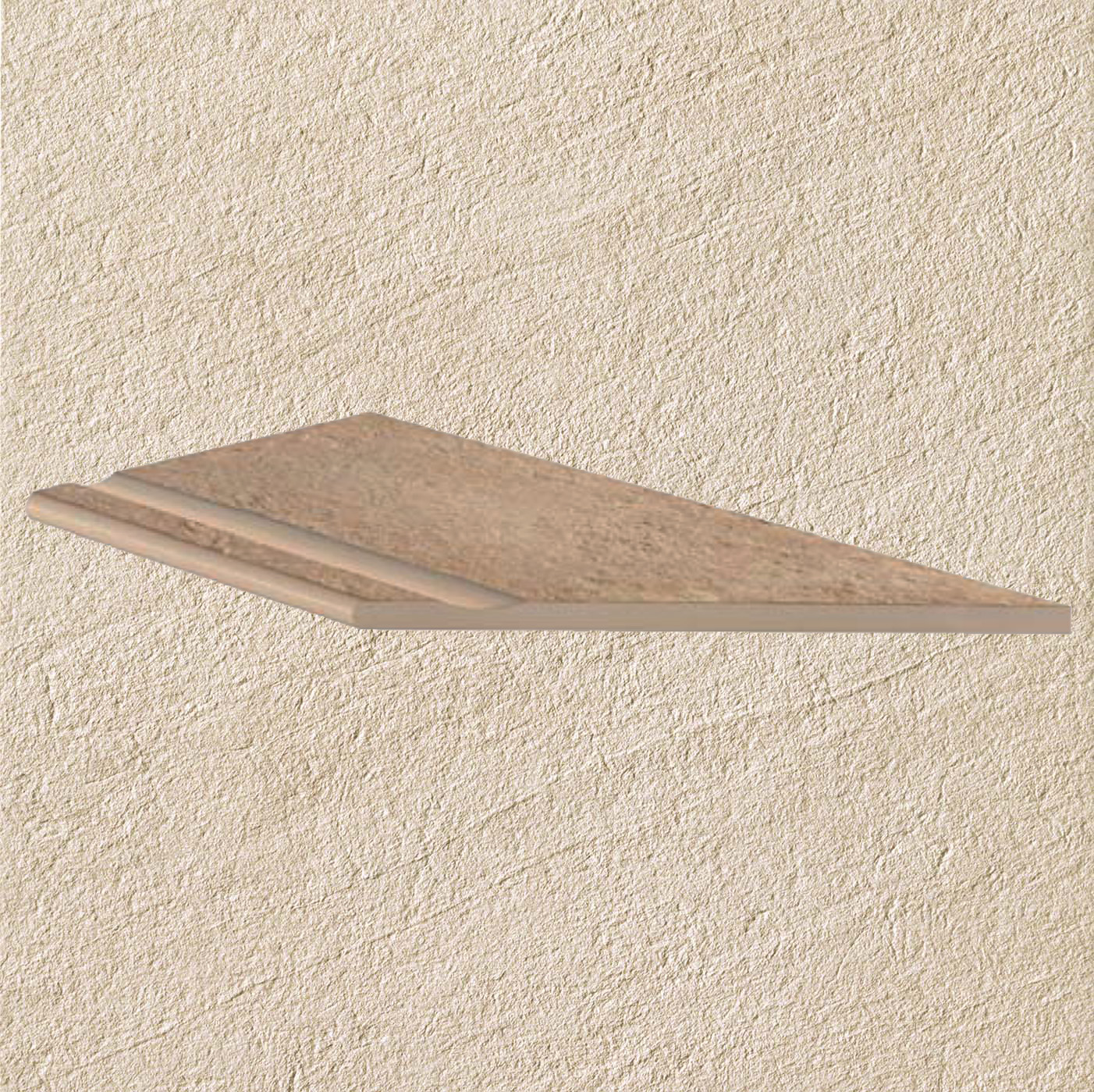 Тротуарная плитка Бежевая Lastra. Спец. Элемент- Бортик Угловой Бассейн Пс 30x60 Клиф Бьянко \ Cliff Bianco Bordo Piscina Angolo Dx 300х600х20мм