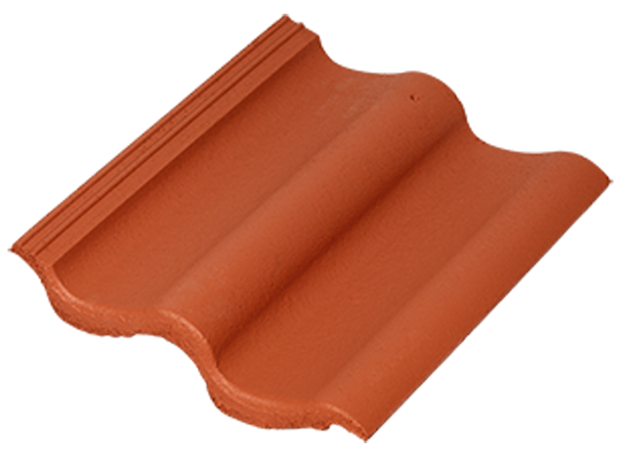 Натуральная цементно-песчаная черепица рядовая Classic кирпично-красный 24, Kriastak Baltic tile