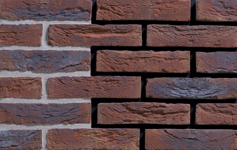 Blauw paars antiek WF 209х24х50 мм, Фасадная и Интерьерная Плитка ручной формовки под кирпич Engels baksteen