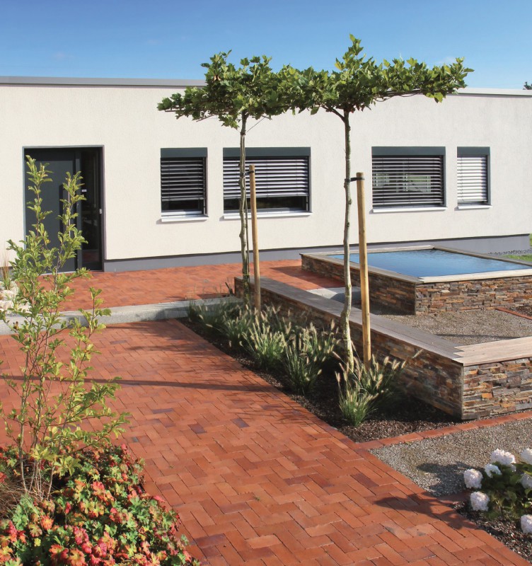 Тротуарная плитка / брусчатка Клинкерная ABC Carbo (Карбо) (rot-bunt-Kohlebrand), 200*100*52 мм