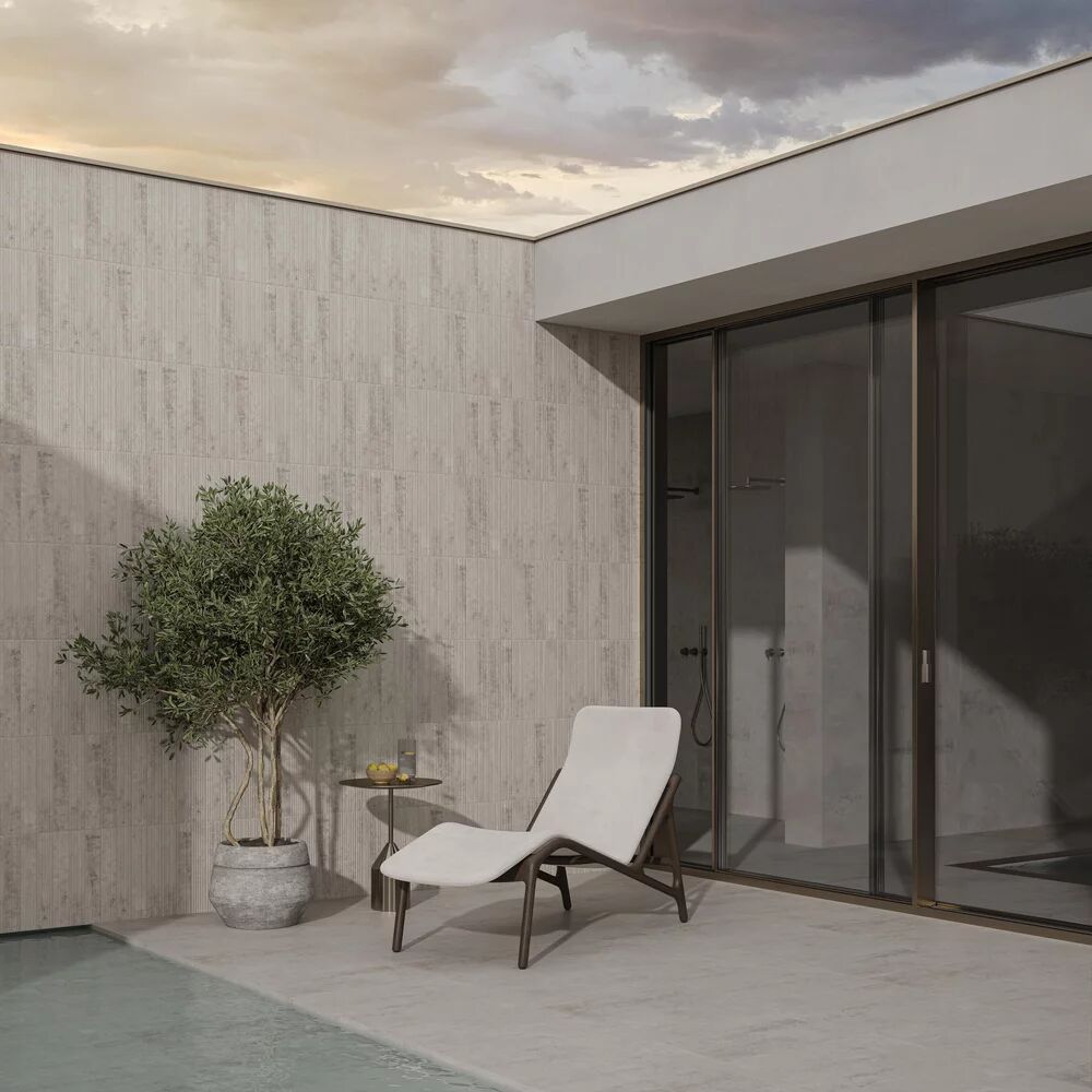 Клинкерная ступень с насечками Carrizo Grey 600*300*8,5 мм – для улицы, террасы, крыльца, лестницы, морозостойкая