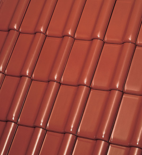 Керамическая черепица рядовая Roben MONZAplus каштановый глянцевый ангоб