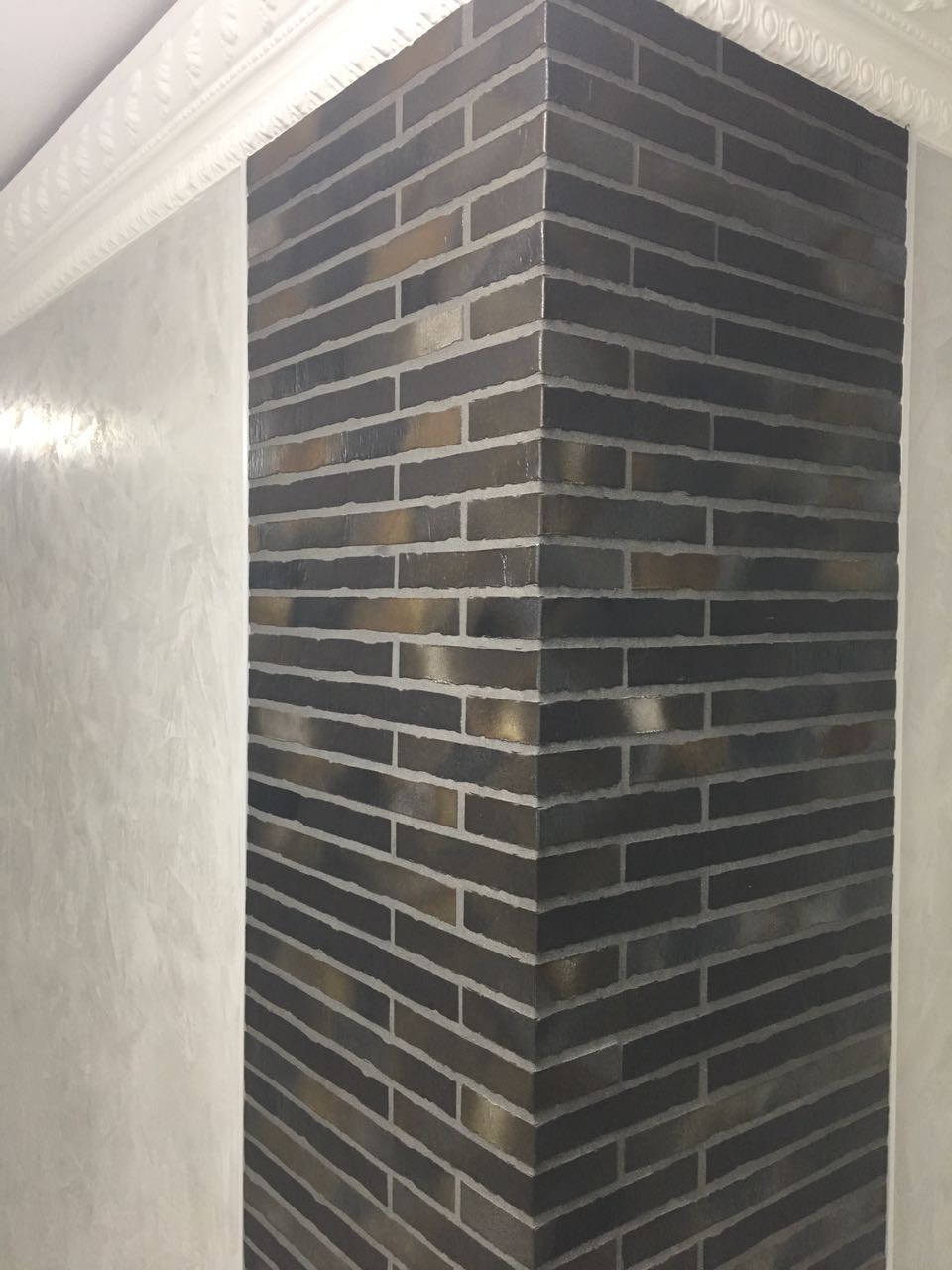 RIEGEL 50 453-siber-schwarz, 490*40*14мм Stroeher Клинкерная фасадная плитка под кирпич ригельная Langformat