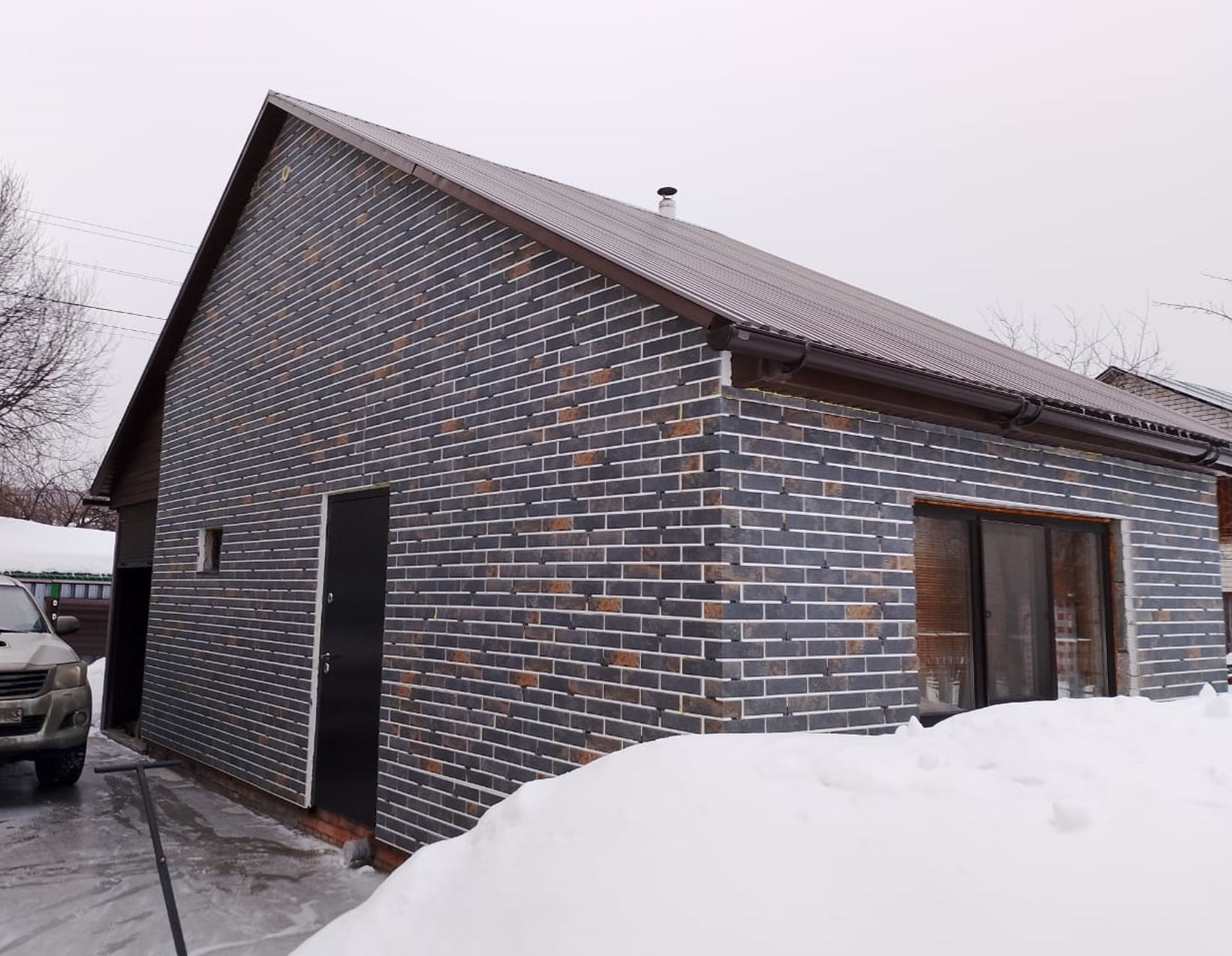 Metal Dark фасадная термопанель из пенополистирола ППС 50 мм с клинкерной плиткой