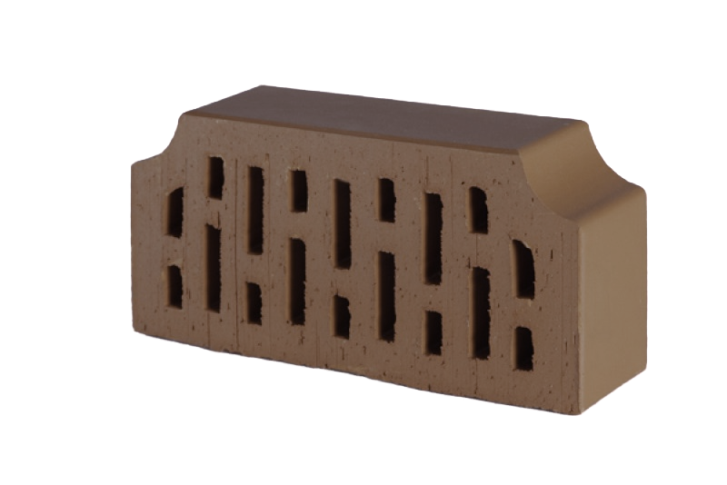 Lode BRUNIS F12 гладкий, 250*120*65 мм, Кирпич фигурный пустотелый, коричневый