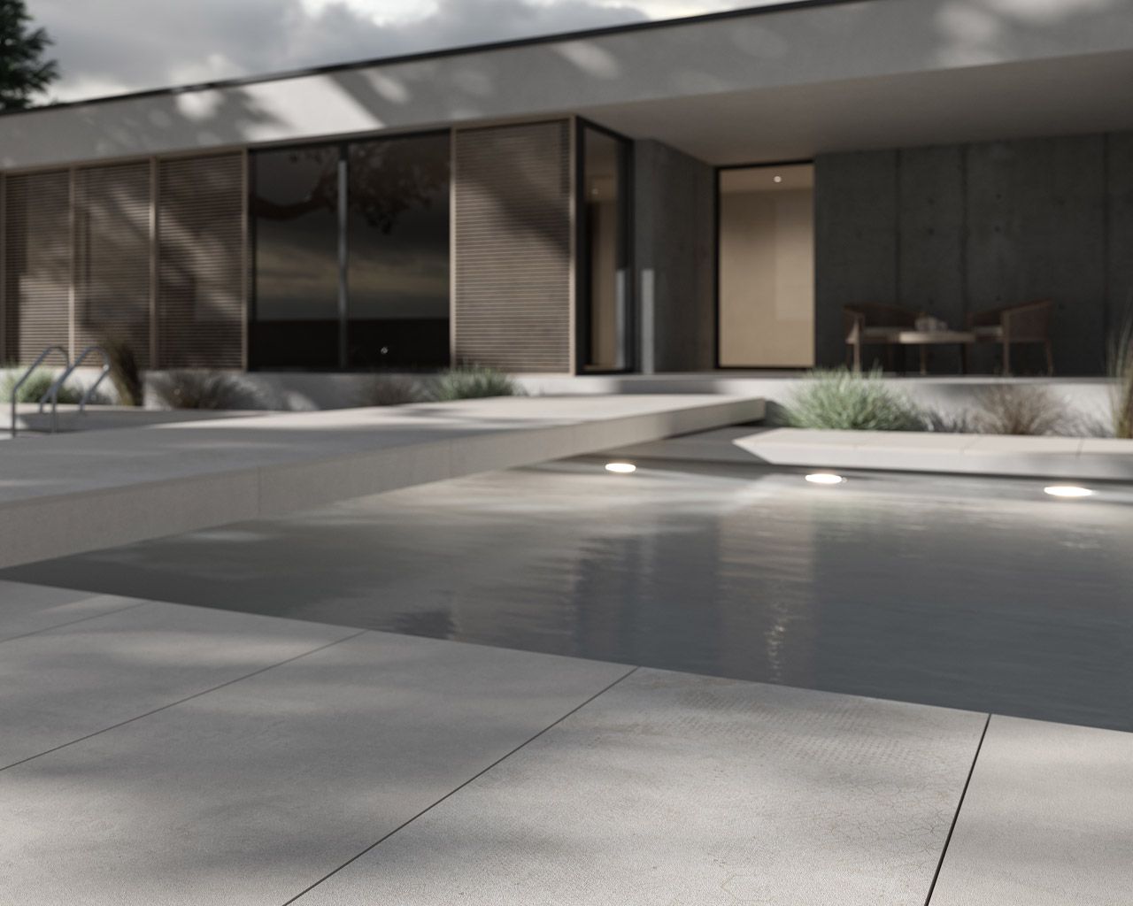 Pure Art Grey Gres 20 мм тротуарная плитка уличная, противоскользящая, керамогранитная 595*595*20 мм Paradyz