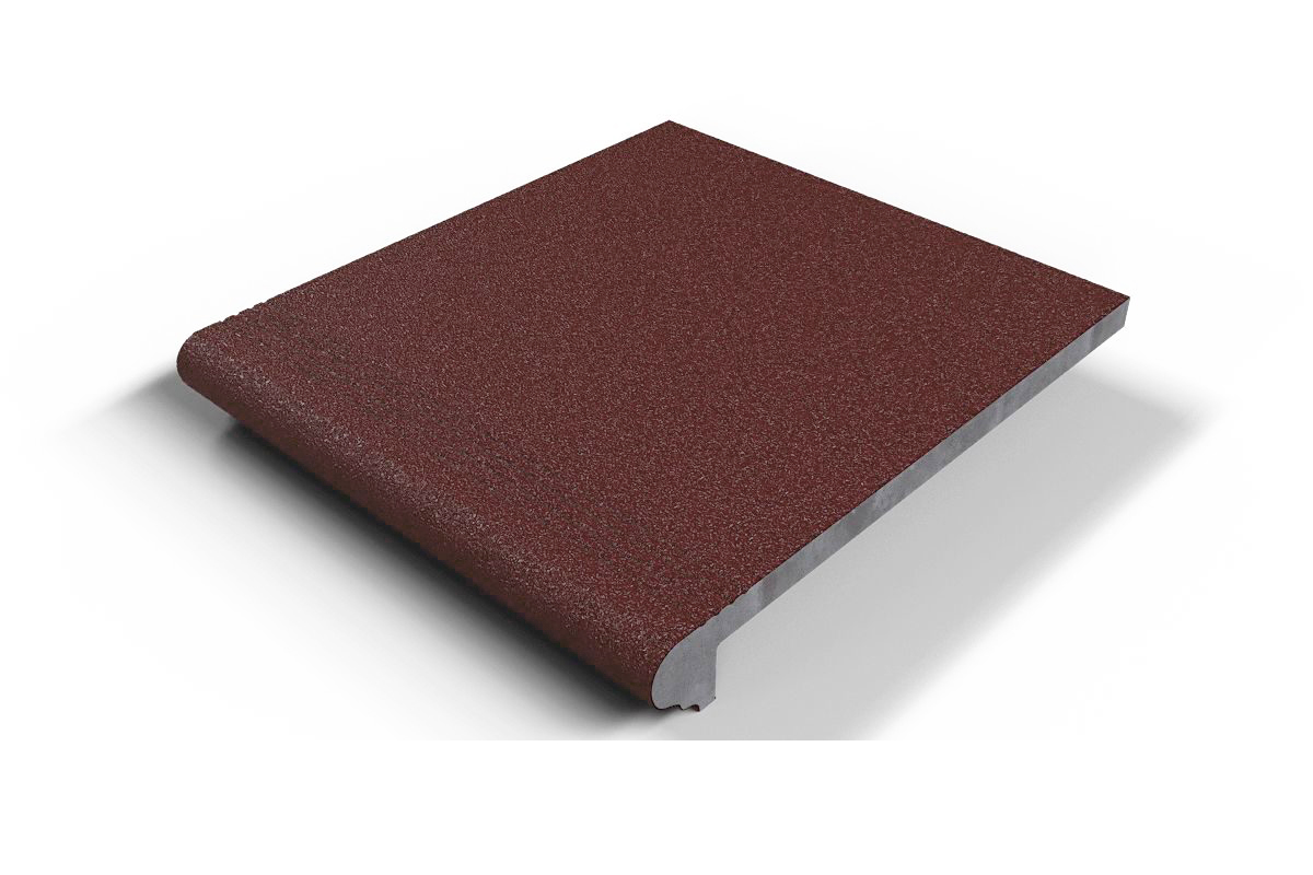 101 Ступень Флорентинер фронтальная противоскользящая с насечками, терракотовая 330*310*17 мм