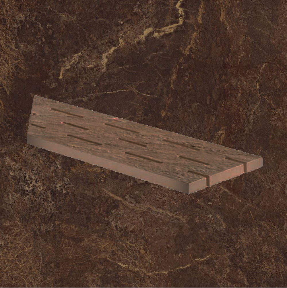 Тротуарная плитка Коричневая Lastra. Спец. Элемент- Решетка Угловая Лс 20x60 Форс Фэнси \ Force Fancy Griglia Angolo Sx 200х600х20мм