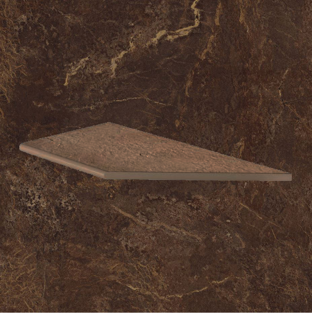 Тротуарная плитка Коричневая Lastra. Спец. Элемент-Бортик Закругленный Угловой Лc Форс Фэнси \ Force Fancy Round Angolo Sx 300х600х20мм