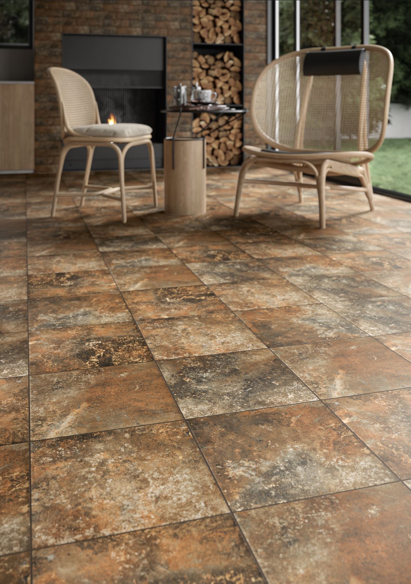 Arteon Brown клинкерная ступень с насечками плоская противоскользящая 300x300x11 мм