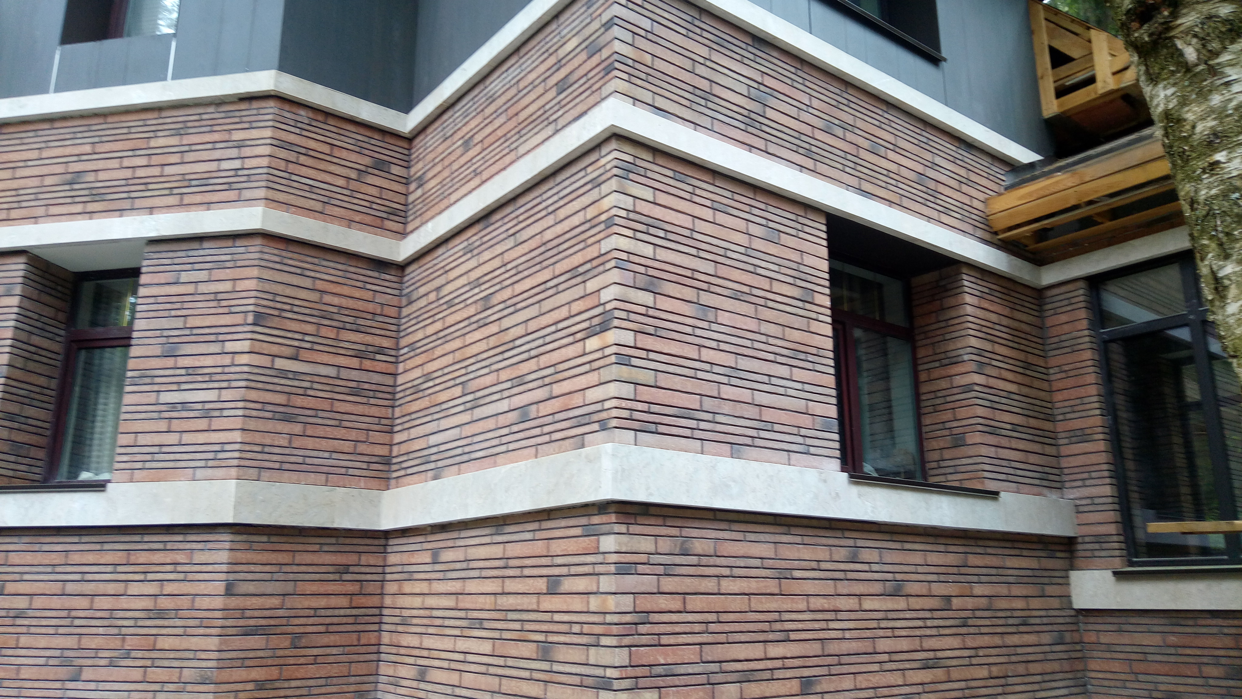 Клинкерная фасадная плитка облицовочная под кирпич Stroeher (Штроер) Zeitlos 357 backstein рельефная NF14, 240*71*14 мм