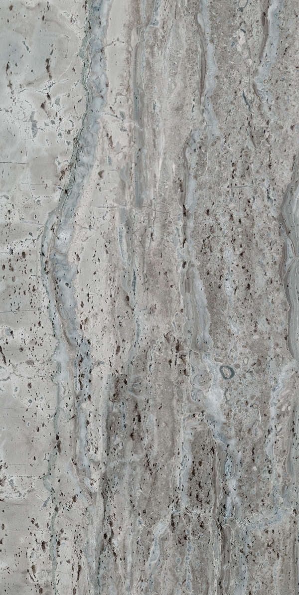 Greece Travertine Anna Medium Grey (серо-бежевый травертин) — гибкий камень 1200×600 мм