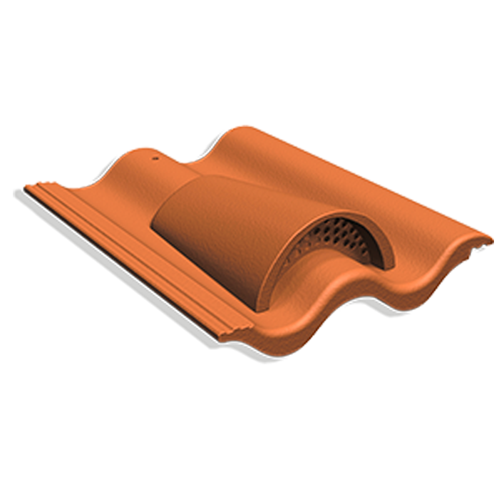 Вентиляционная черепица натуральная цементно-песчаная Antik кирпично-красный 29, Kriastak Baltic tile