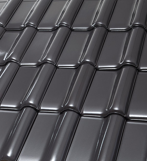 Керамическая черепица рядовая Roben MONZAplus графитовый серый ангоб