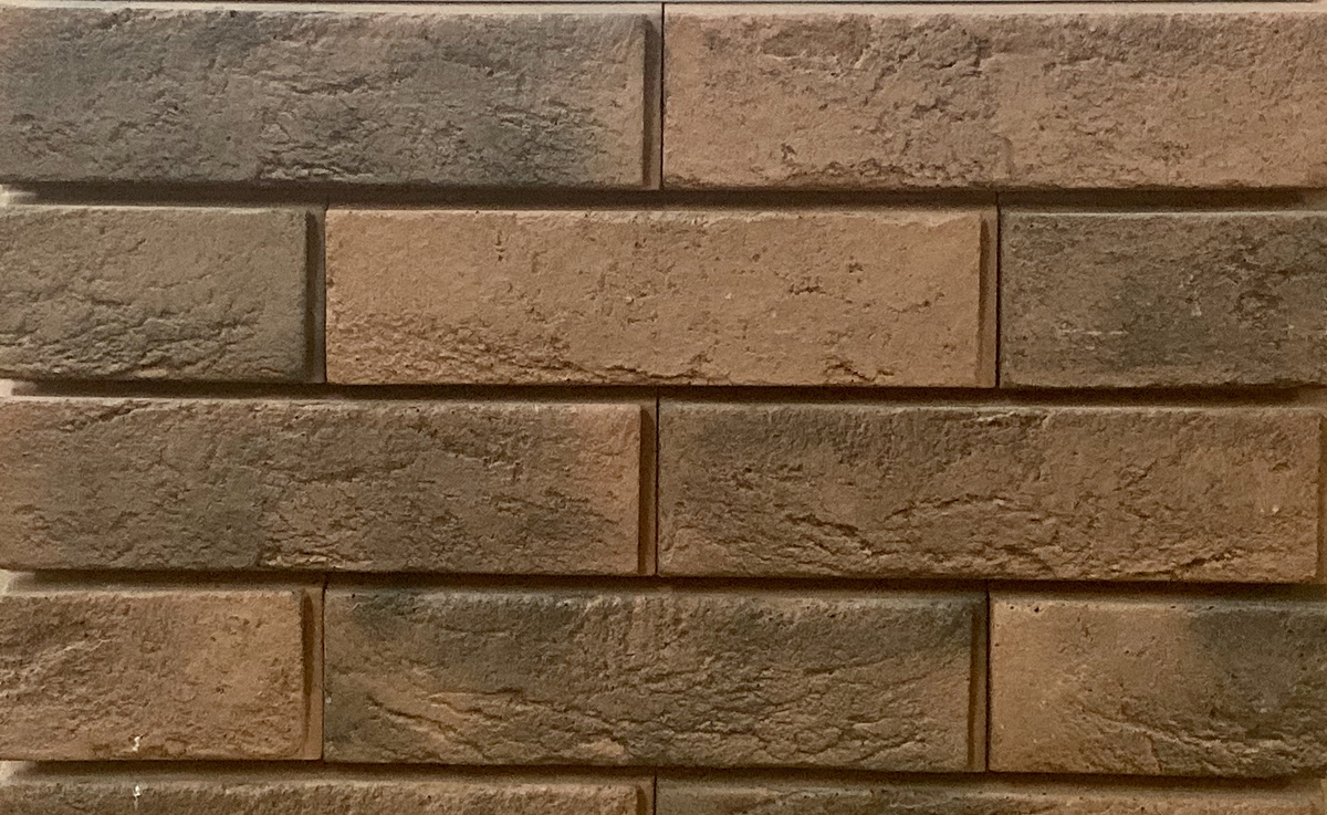 Бонн-9mix Плитка под кирпич для навесного вент фасада без расшивки шва 253X68X26 мм искусственный камень