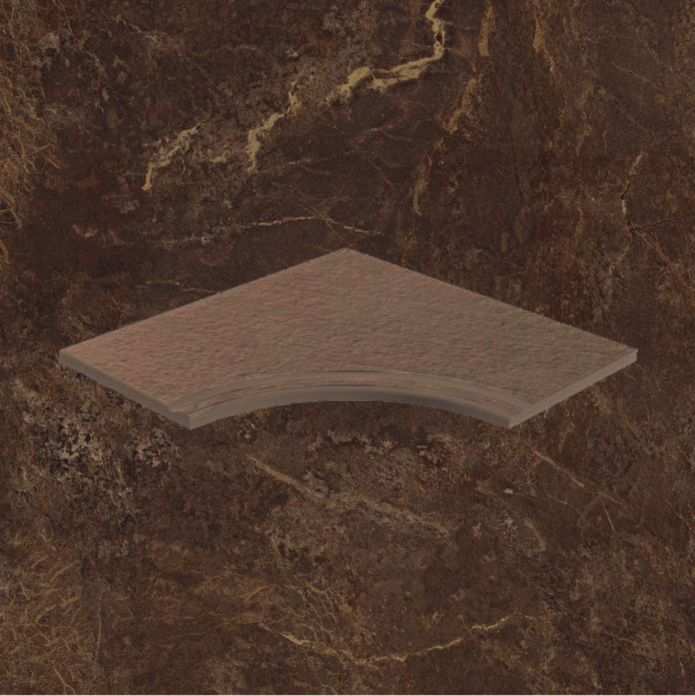 Тротуарная плитка Коричневая Lastra. Спец. Элемент- Бортик Изогнутый с Выемкой Закругленный 30 Форс Фэнси \ Force Fancy Curvilineo Svasato Round 30  300х600х20мм