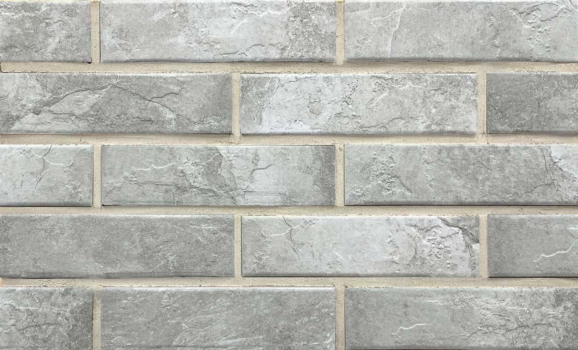 Колорадо-1 светло-серая клинкерная фасадная плитка под кирпич 245*65*7 мм, керамин