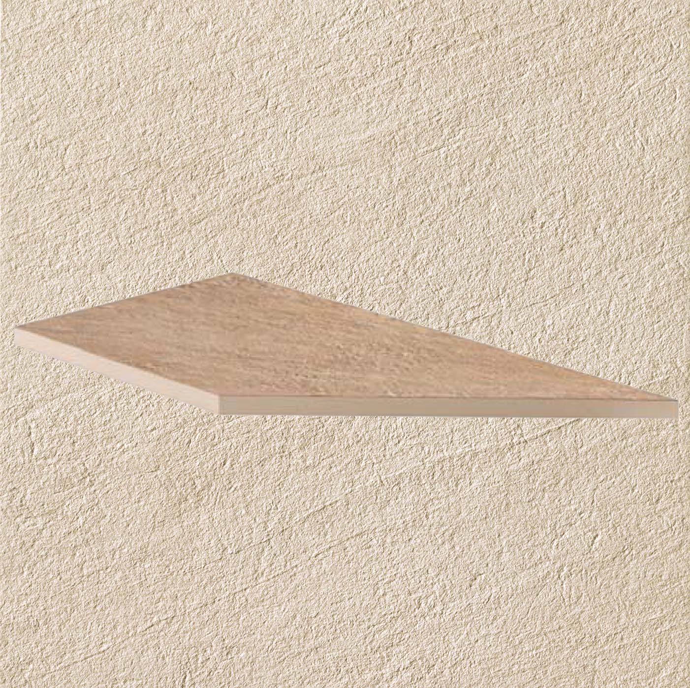 Тротуарная плитка Бежевая Lastra. Спец. Элемент - Бортик Угловой Пс Клиф Бьянко Линеаре \ Cliff Bianco Lineare Angolo Dx 300х600х20мм