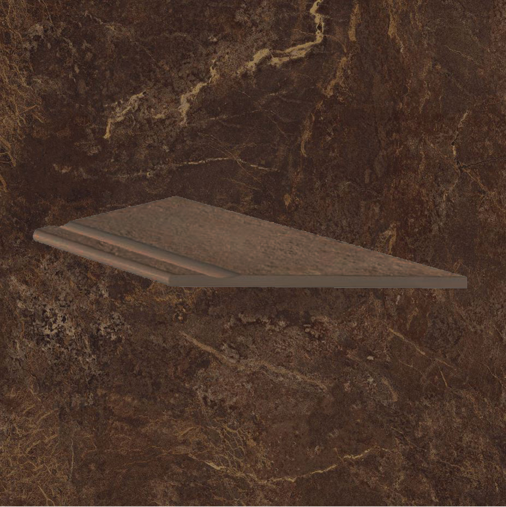 Тротуарная плитка Коричневая Lastra. Спец. Элемент- Бортик Угловой Бассейн Пс 30x60 Форс Фэнси \ Force Fancy Piscina Angolo Dx 300х600х20мм