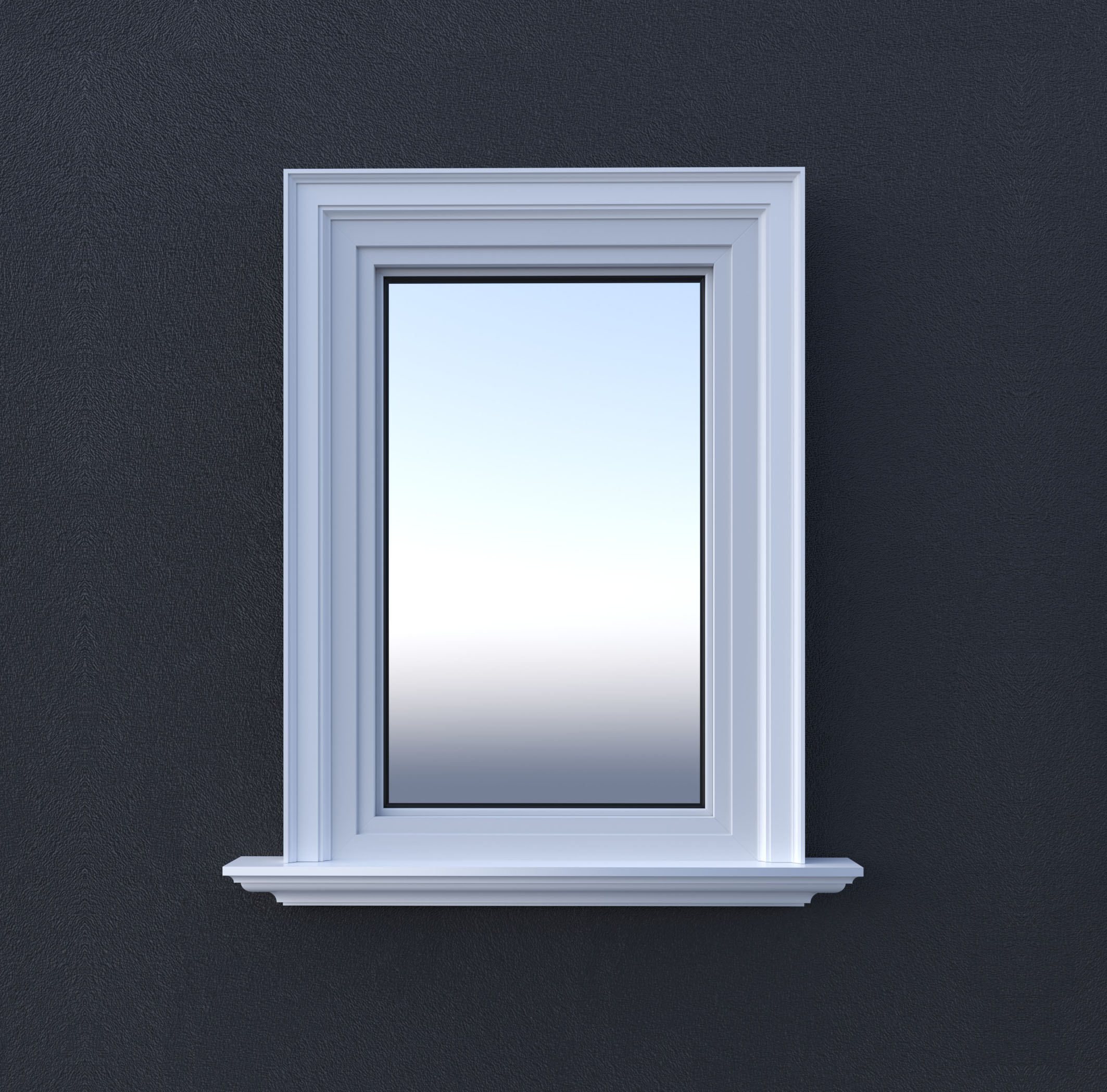 01 Обрамление окна молдинг и подоконник  - лепнина, декор из пенополистирола КВ-60/1 60*60*2000 мм