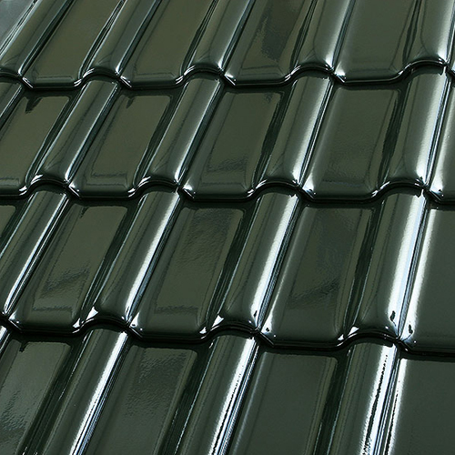 Керамическая черепица рядовая Roben FLANDERNplus темно-зеленый глазурь