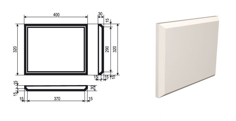 Рустовый камень (Боссажи)  для отделки Фасада углы - лепнина, декор из пенополистирола БВ-1/1 320*30*400 мм