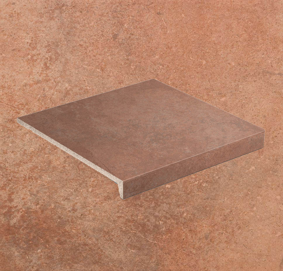 Клинкерная Ступень лофт противоскользящая плитка Stroeher KERAPLATTE AERA X 755 camaro 294*340*35*11 мм