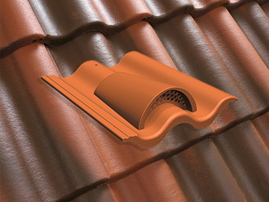 Вентиляционная черепица натуральная цементно-песчаная Antik кирпично-красный 29, Kriastak Baltic tile