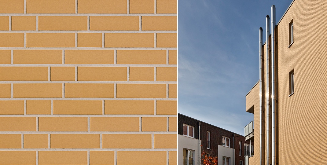 Objekta Sandgelb glatt, 240*71*10 мм, Клинкерная фасадная плитка облицовочная под кирпич ABCklinker