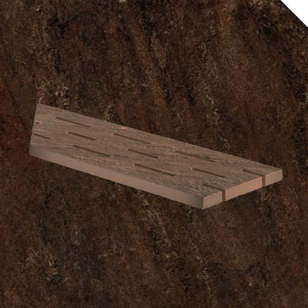 Тротуарная плитка Коричневая Lastra. Спец. Элемент- Решетка Угловая Лс 20x60 Лэндстоун Браун \ Landstone Brown Griglia Angolo Sx 200х600х20мм