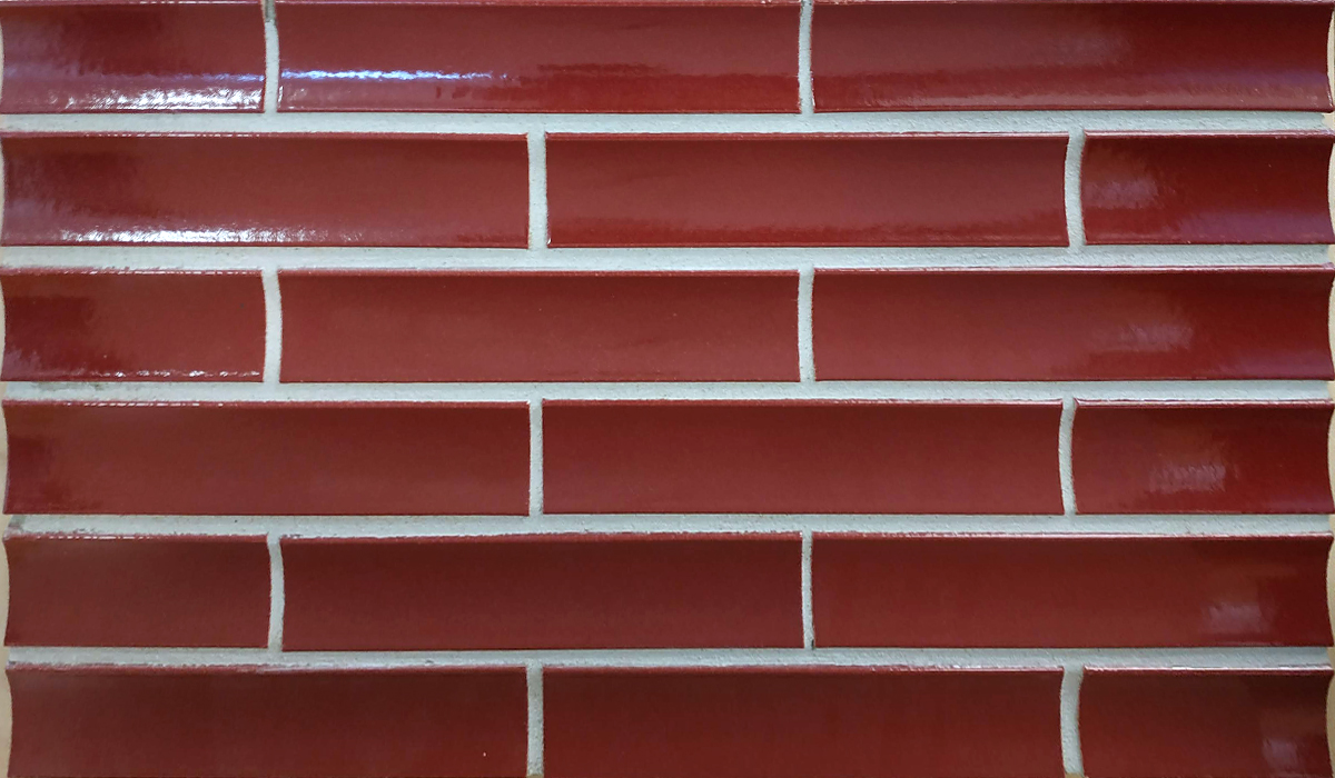 PRO-18-4 Глазурованная клинкерная фасадная плитка под кирпич фигурная ral 3011 240x71x10 мм