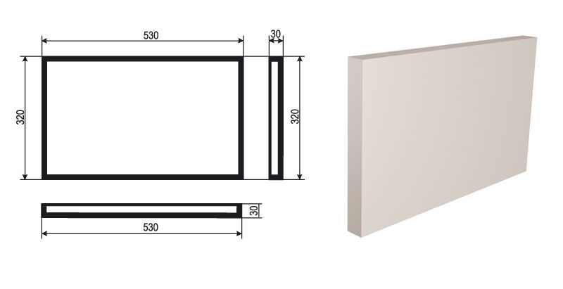 Рустовый камень (Боссажи)  для отделки Фасада углы - лепнина, декор из пенополистирола БВ-3/4 320*30*530 мм