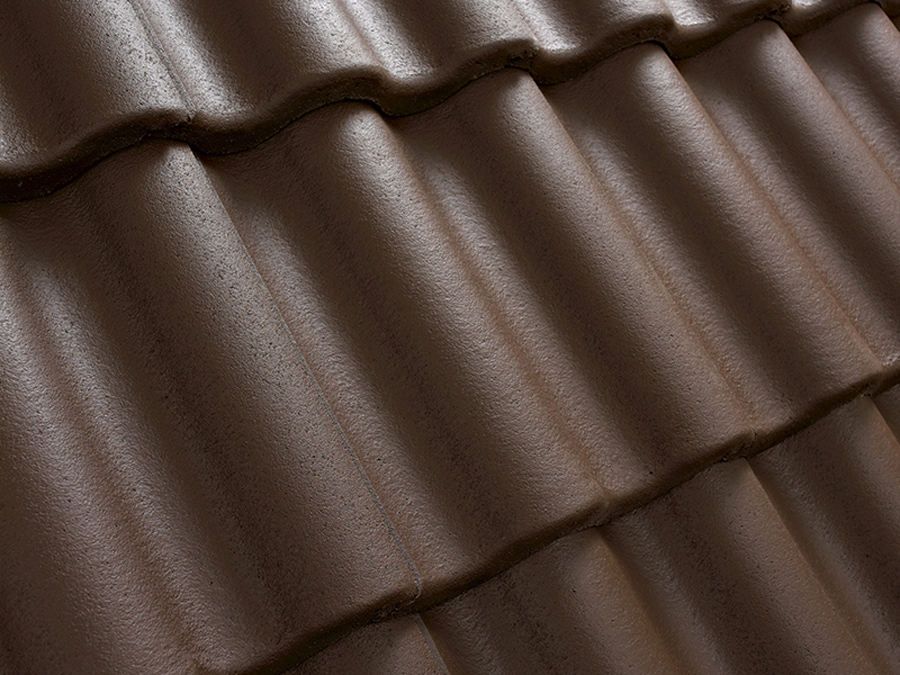 Натуральная цементно-песчаная черепица рядовая Classic коричневый 22, Kriastak Baltic tile