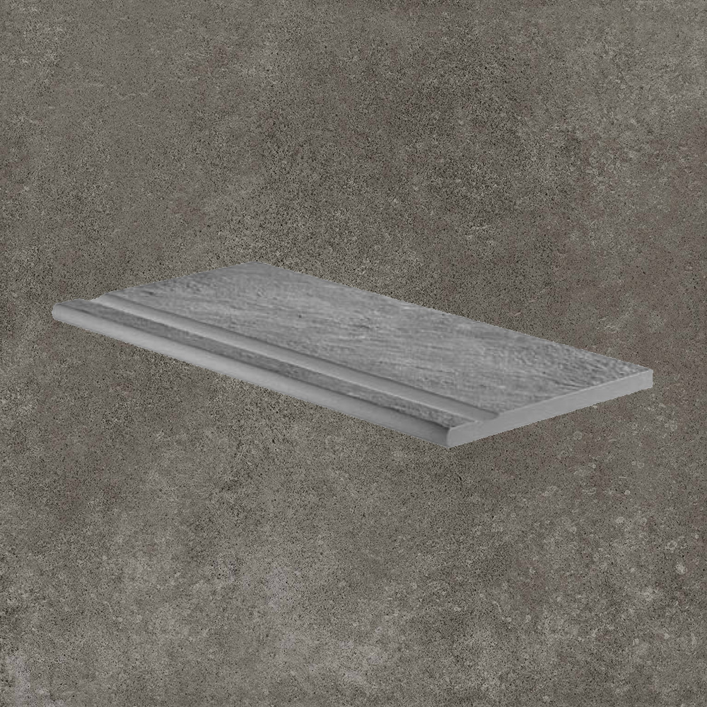 Тротуарная плитка Серая Lastra. Спец. Элемент- Бортик Бассейн 30x60 Дрифт Грей \ Drift Grey Bordo Piscina 300х600х20мм