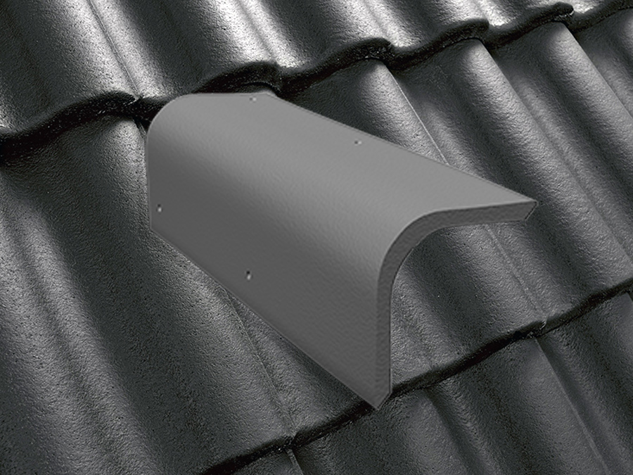 Торцевая черепица натуральная цементно-песчаная Classic черный 20, Kriastak Baltic tile