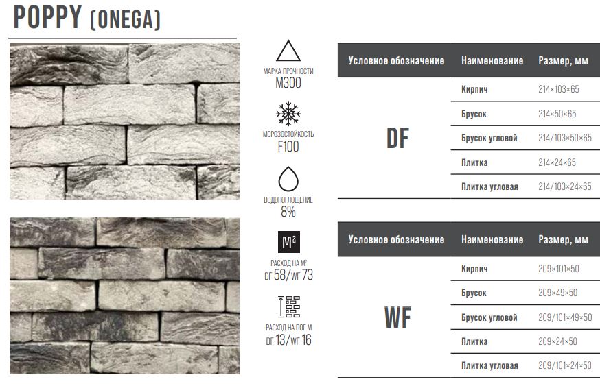 POPPY (ONEGA) WF 209х101х50 мм, Кирпич ручной формовки Engels baksteen