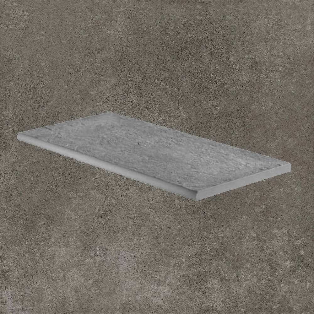 Тротуарная плитка Серая Lastra. Спец. Элемент- Бортик Закругленный Дрифт Грей \ Drift Grey Round 300х600х20мм