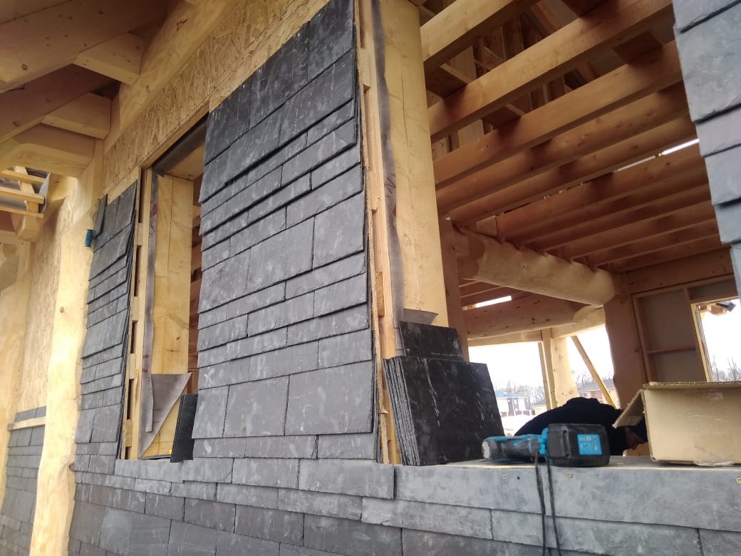 Камень отделка фасада и интерьера. Натуральный - природный камень СЛАНЕЦ плитка  400*220*5/7 мм