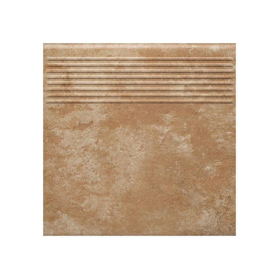 Ilario Ochra клинкерная ступень с насечками противоскользящая 300x300x11 мм