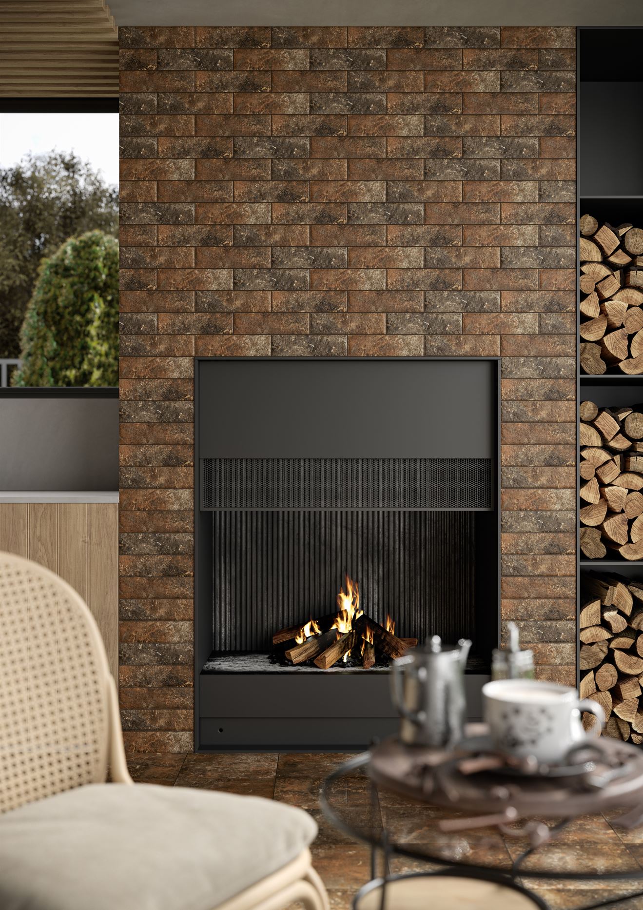 Arteon Brown 245X66х7,4 мм Клинкерная фасадная плитка под кирпич облицовочная,черная