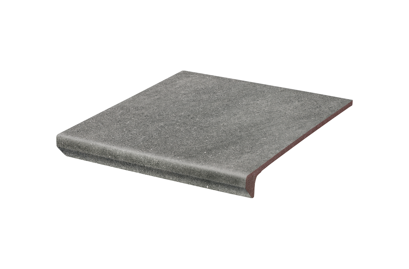 Клинкерная ступень флорентинер Mattone Sabbia Grafit противоскользящая с капиносом, серый 330x300x11 мм