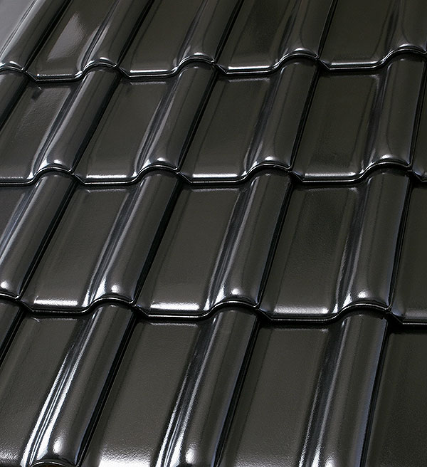 Керамическая черепица рядовая Roben FLANDERNplus черный матовая глазурь