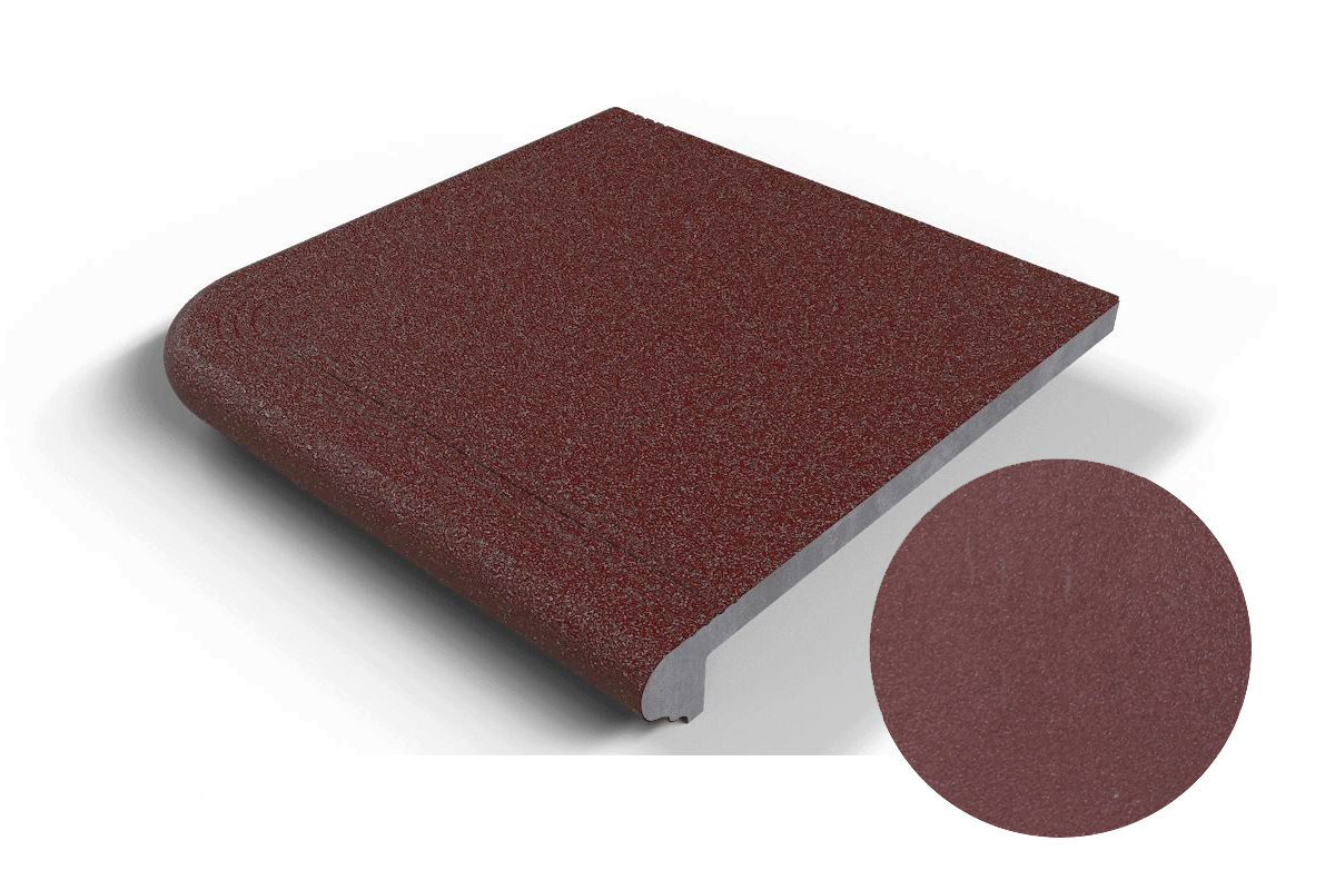 101 Угловая ступень Флорентинер противоскользящая с насечками, терракотовая 330*330*17 мм