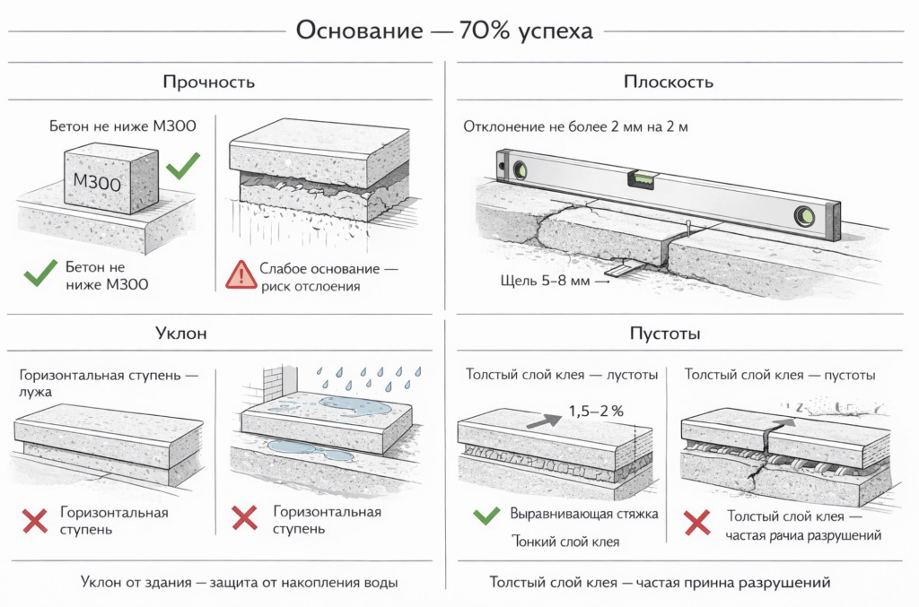 основание для флорентийских ступенек из ультра бетона с кварцевым покрытием