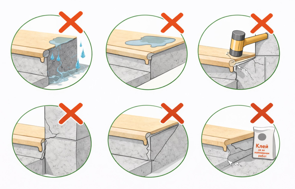 ошибки монтажа ступеней флорентинер 