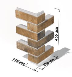 угловая термопанель ППС с клинкерной плиткой