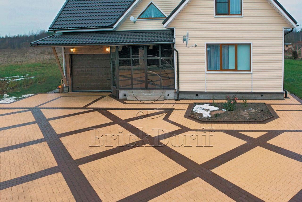 Тротуарная плитка / брусчатка Клинкерная ЛСР (RAUF Design) кремовый "Париж" 200*100*50 мм