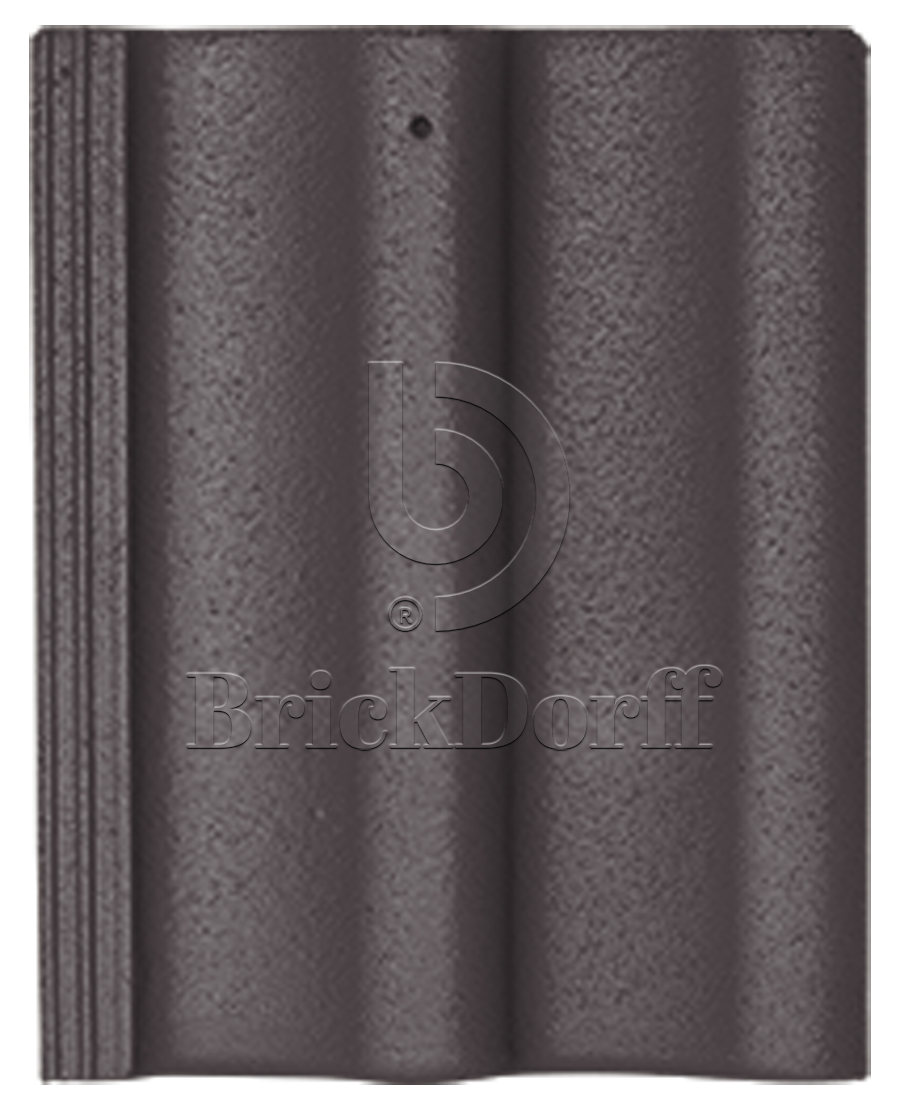 Натуральная цементно-песчаная черепица рядовая Classic графит 48, Kriastak Baltic tile