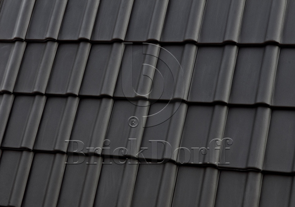 Керамическая черепица рядовая Roben Piemont антрацитовый серый ангоб