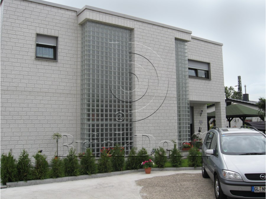 Клинкерная фасадная плитка облицовочная под камень Stroeher (Штроер) Kerabig KS 01 weis рельефная, 302*148*12 мм